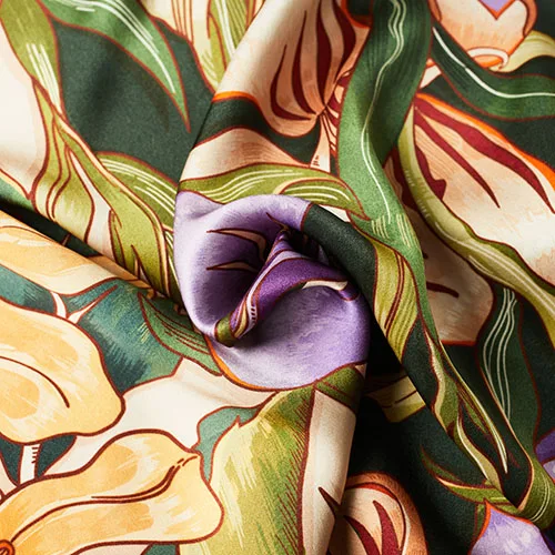Printed Silk Fabric texture and drape
