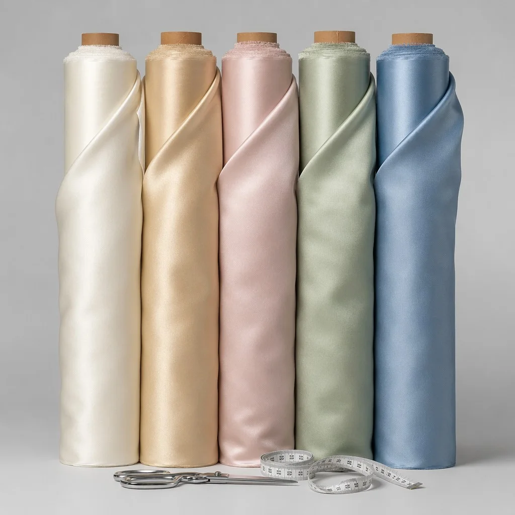 Custom mulberry silk fabric rolls in coordinated colors