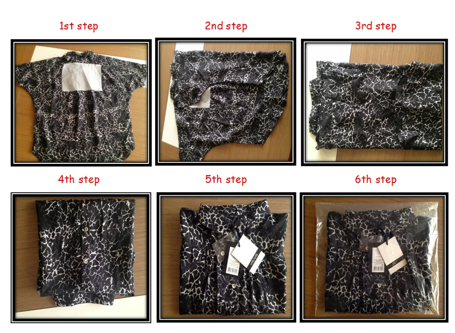 Silk garment folding, tagging, and individual bagging process