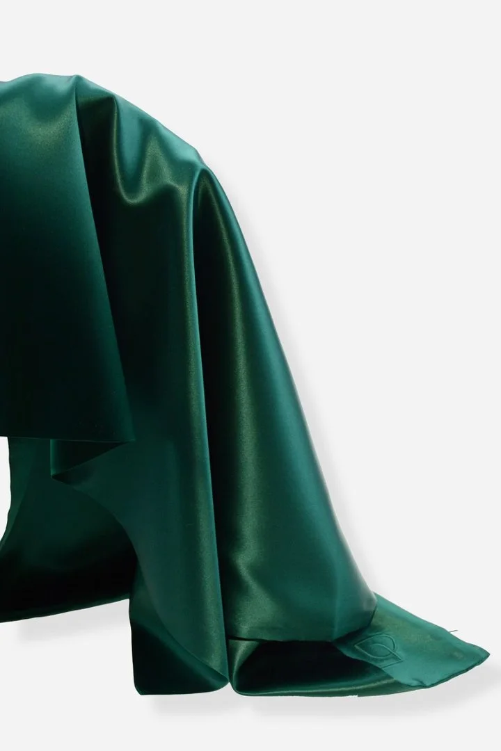 Silk satin fabric showing luster and fluid drape