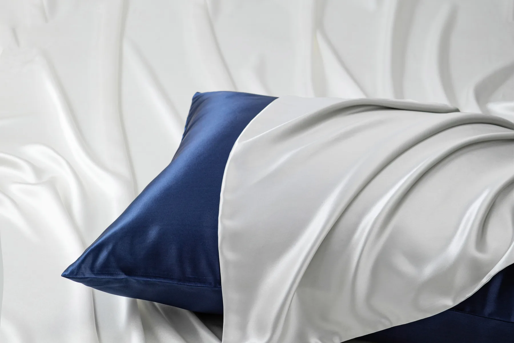 Silver-ion-finished silk pillowcase